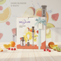Kit complet de mixeur à main 3 en 1 1200W avec hachoir, fouet à œufs et bocal de mixage pour une cuisine polyvalente