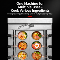 Cuiseur à nouilles automatique commercial, machine à pâtes électrique avec 3 à 6 têtes de cuisson indépendantes et minuteur pour restaurants et hôtels