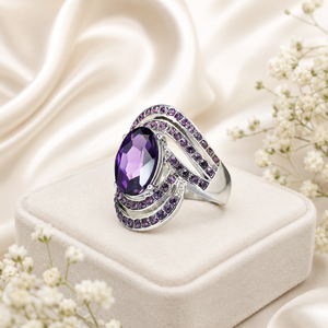 Anello in Stile Viola per Donne, Design Geometrico, Accessorio da Dito per Uso Quotidiano - Product Image 6