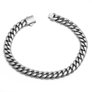 Joyería Tizti, pulsera de cadena cubana de acero inoxidable chapada en negro IP de 8mm, pulsera de cadena de acero inoxidable para hombre - Product Image 3