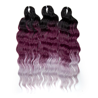 Ariel Curl Machine Double Weft Futura Brazilian Crochet Synthetic High Temperature Fiber Hair Curly Soft Loose Ocean Wave