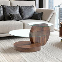 Table basse ronde moderne en verre trempé sur mesure, vente chaude 2026, avec plateau central en verre pratique, vente chaude pour le salon, ensemble de meubles de maison