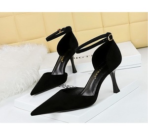 BIGTREE 8386-8 Summer <strong>Women's</strong> Fashion Wedding <strong>Shoes</strong> Super High Thin Heels Pointed Toe Ankle Strap Pu Upper Slip-On Closure - Product Image 6