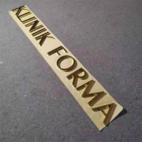 Prix par projet - Lettres en métal 3D en acier inoxydable doré - IP65 - Étanche - Décoration publicitaire intérieure/extérieure