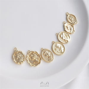 Préservation de la couleur 14K avec de l'or véritable, un pendentif de collier DIY mettant en scène la princesse fugitive Cindy <span class=keywords><strong>Elsa</strong></span>, Jasmine Blanche-Neige, Do - Product Image 2