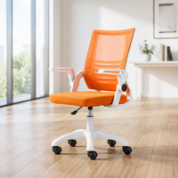 Chaise de bureau ergonomique moderne en maille, réglable en hauteur, pivotante, avec cadre en plastique pour la maison/le bureau