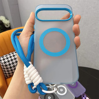 Funda Magnética Translúcida Mate a Prueba de Golpes con Correa de Mano para Google Pixel 10, 9, 8 Pro, XL, 9a, 8a, 7a, 10a