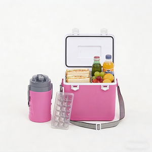 Glacière portable en plastique dur, mousse EPS, blanc et bleu, 10L+1.9L, glacière de camping, glacière de voyage, ensemble de glacière - Product Image 5