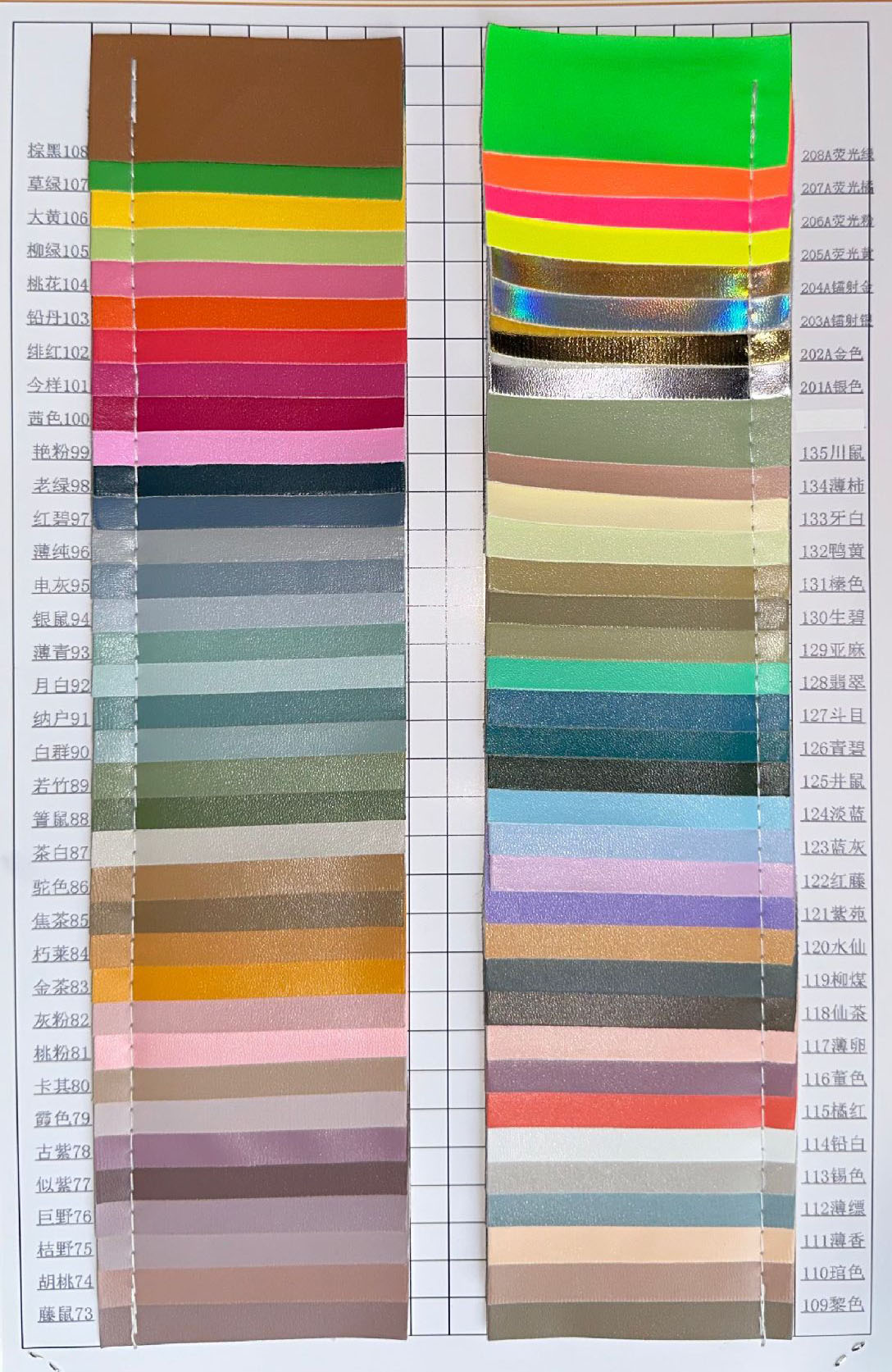 Imballa nella lista dei colori