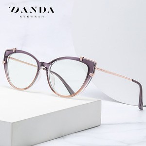 Danda Cat Eye Glasses Frame TJ875 Women Anti Blue <b>Light</b> PC Lens Medium Size - Product Image 1