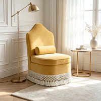 Fauteuil de salon en tissu de style vintage, fauteuil individuel, fauteuil lounge, fauteuil de détente avec franges