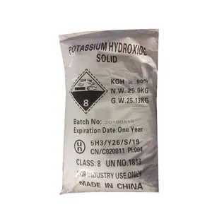 CAS #1310-flocos de hidróxido de potássio KOH 58-3 preço 90% min