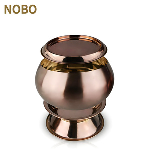 Phật Giáo Thái Lan phong cách nhà sư ăn xin nhà sư Bát thép không gỉ Thái Lan đồ ăn với đứng và nắp - Product Image 3