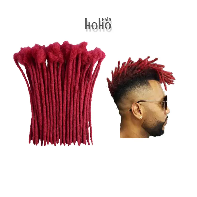 HOHO dreads no weft human hair bulk dreads red color , kinky human hair bulk dreads in red color , bulk dreads red color