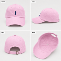 Casquette de baseball personnalisée brodée, style Dad Hat, en sergé de coton rose, six panneaux, réglable, motif Statue de la Liberté, souvenir, vente en gros, OEM, faible MOQ