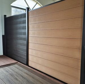 Clôture extérieure étanche en WPC Ensemble de panneaux de clôture horizontaux en bois composite 180x180 <span class=keywords><strong>cm</strong></span> pour clôture extérieure de maison et de cour Panneaux de clôture en Wpc - Product Image 3