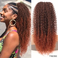 Queue de cheval longue bouclée afro, extension de cheveux synthétiques super respirante avec cordon de serrage et clip, 60g, vente en gros Senmu Beauty
