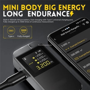 FNIRSI IR40 Medidor Láser <span class=keywords><strong>de</strong></span> Distancia 40M, Cinta Métrica Láser Precisa, Medidor <span class=keywords><strong>de</strong></span> Distancia para Construcción, Conexión a APP para Dibujar - Product Image 4