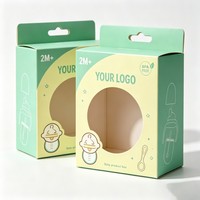 Boîtes en carton brillant ou mat personnalisées, best-seller, avec fenêtre en PVC pour emballage de sucettes et rangement de clips de tétines