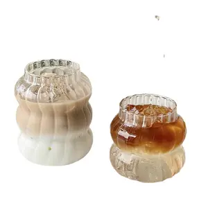 Uniquely designed gourd shaped glass beer can cup a lovely and beautiful high borosilicate glass for home use