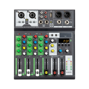 <span class=keywords><strong>F4</strong></span> + Multi-Purpose Stereo 4 Channel Mini Mixer Audio Interface Usb Power Mixer Amplifier Console de mixage pour Kit Home Studio Music - Product Image 1