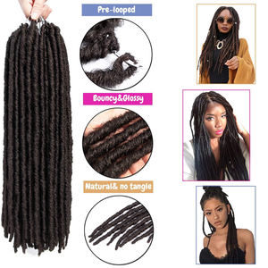 Pelo de ganchillo postizo estilo Afro, postizo de pelo sintético liso, postizos lisos, sedosos, postizos - Product Image 5