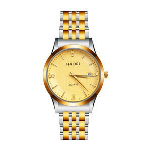 Envío Directo HALEI Nuevo Reloj de Cuarzo Original para Hombre con Diamantes, Resistente al Agua 3BAR, Calendario Simple, Movimiento Japonés, Venta al Por Mayor - Product Image 5