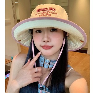 <b>Bucket</b> Hat Off <b>White</b> And Blue Cotton Breathable Sun Protection Summer Outdoor Women's Fisherman Hat - Product Image 2