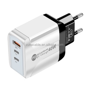 40w EU US UK Charging Head 2PD + USB Charger PD Phone Charger Type-c Adapter pour <span class=keywords><strong>iphone</strong></span> 17 16 15 14 <span class=keywords><strong>13</strong></span> 12 - Product Image 2