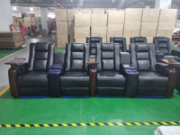 Foshan-sofá eléctrico de 4 plazas para sala de dibujo, sillón de cine en casa, reclinable, de cuero, para películas