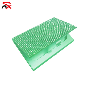 Boîtes de rangement pour cartes de visite en métal à succès avec strass collés - Product Image 6