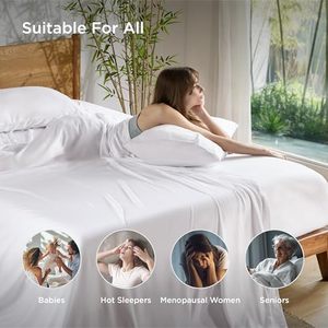 Ensemble de draps en bambou respirants, absorbants l'humidité, rafraîchissants et doux pour les personnes qui ont chaud la nuit - Product Image 4