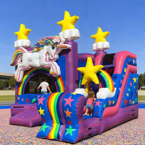 Nhà Máy Tùy Chỉnh Ngoài Trời Commercia Cầu Vồng Unicorn Chủ Đề Inflatable Vui Vẻ Nhảy Nhà Bị Trả Lại Jumpy Lâu Đài Cho Trẻ Em - Product Image 6