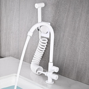 Grifo de cocina de latón con rociador extraíble, grifo de fregadero de arco alto de agua fría para limpieza de fregonas y lavandería - Product Image 4