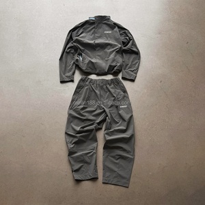 High Quality Windbreaker Tracksuit Custom Manufacturer Windproof Waterproof <b>Zip</b> <b>up</b> <b>Jackets</b> and Nylon Pants Set Windbreaker Set - Product Image 1