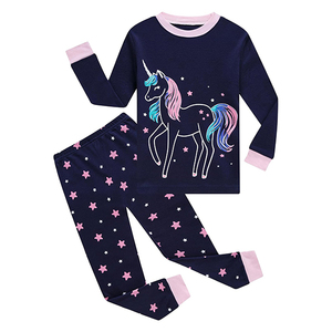 Set di pigiami per ragazze 2 pezzi pigiami personalizzati <span class=keywords><strong>con</strong></span> stampa <span class=keywords><strong>unicorno</strong></span> manica lunga <span class=keywords><strong>con</strong></span> pantaloni morbidi indumenti da notte per ragazze - Product Image 1