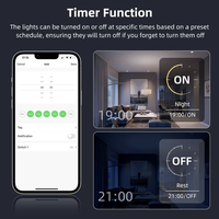 Interruptor de Pared Inteligente SLS US con Panel de Vidrio para PC, Luz Indicadora Deslizante, Compatible con Alexa y Google Home, 16A Máx. Corriente