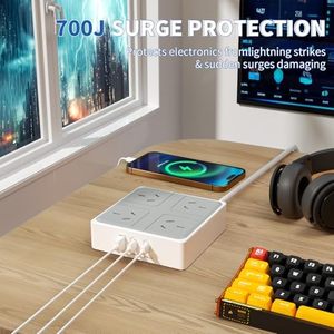 Protector de Sobretensión Au, <span class=keywords><strong>Regleta</strong></span> de Enchufes con <span class=keywords><strong>Cable</strong></span> Cubierto, <span class=keywords><strong>Regleta</strong></span> Inteligente SAA, Enchufes de Extensión Estándar Au - Product Image 5