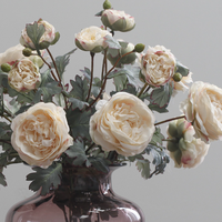 Kustom profesional bunga Ranunculus buatan Tunggal dibuat dari bahan kain tahan lama buatan tangan oleh produsen yang terampil