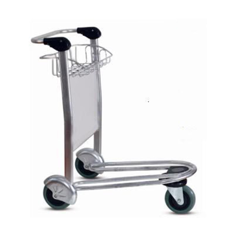 Drie Wiel Aluminium Staal Bagage Winkelwagen Voor Luchthaven Bagage Hand Trolleys