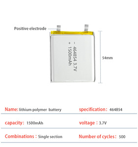 Oem/odm קיבולת גבוהה 3.7v/1500mah נטענת ציוד וירטואלי חכמה סולני מזון מאזני כיס סוללת ליתיום פולימר - Product Image 5