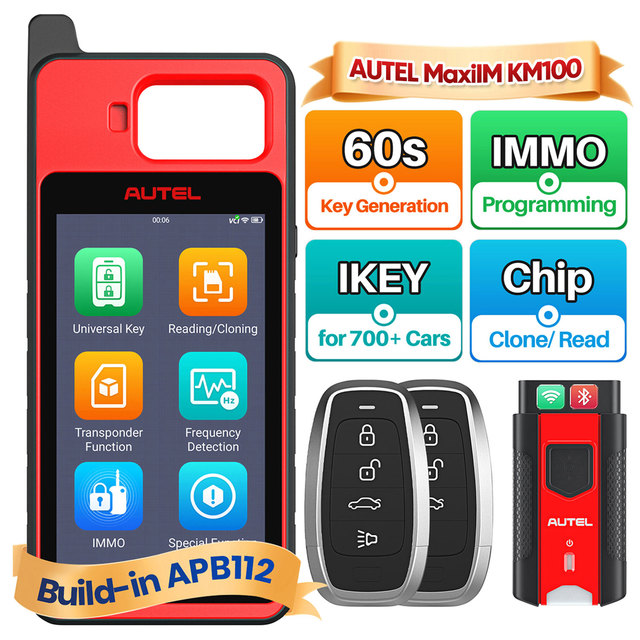 Autel MaxiIM KM100 X Altar KM100X Key Programming Machine for All Cars Code Reader Ikey Programmer Copy Vehicle Diagnostic Tools