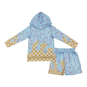 Summer <b>Blue</b> <b>Sprinkles</b> Milk Silk Hoodie Long Sleeve Shorts Boys Set Toddler Clothes Boutique Wholesale High Quality Hot Sale RTS - Product Image 5
