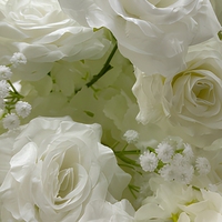 Arche de fleurs artificielles blanches Gypsophila Rose Hortensia pour toile de fond de mariage et décoration d'événements