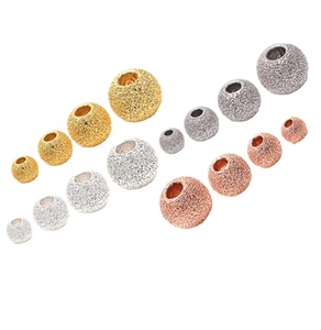 XD P007 925 grânulos de prata esterlina 925 contas redondas de prata fosco 925 prata <span class=keywords><strong>beads</strong></span> jewelry making supplies - Product Image 1