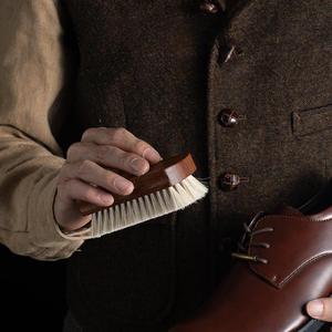 Cepillo de crin de caballo blanco de palisandro para zapatos, cepillo especial de madera maciza para limpieza de calzado de cuero, cuidado del calzado, artículos de cuero, mango de madera maciza - Product Image 3