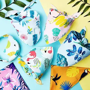 Wholesale Pet Bandanas Dog Triangle Summer Scarf Pet Triangle Bibs Adjustable Rainforest Fruit Bandana