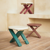 Taburete Plegable Portátil Moderno al por Mayor, Taburete de Madera Maciza de Moda para el Hogar y la Sala de Estar