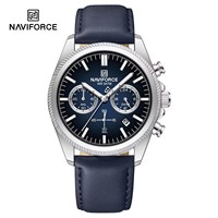 NAVIFORCE 8082 Montre à quartz de luxe pour homme, nouvelle montre originale résistante à l'eau pour homme, chronographe, date luminescente, bracelet Reloj