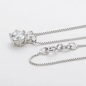 R.GEM Collar de diamantes de moissanita, Plata de Ley 925, chapado en rodio, 6 puntas, 6,5mm, 1 quilate, certificado gratuito, venta al por mayor